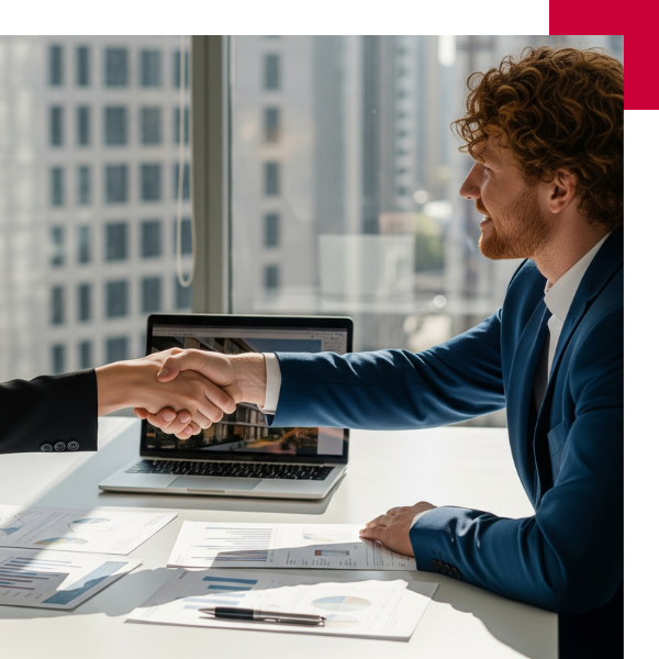 Realtor shaking hands with a client - Boehm Commercial Group