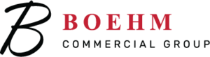 1361 S Main Street Ste 401 \ Black and Red Boehm Commercial Group Logo