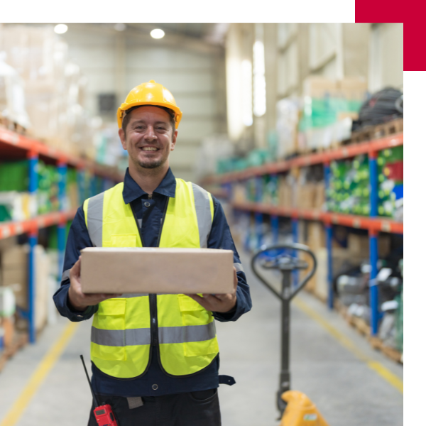worker at industrial warehouse