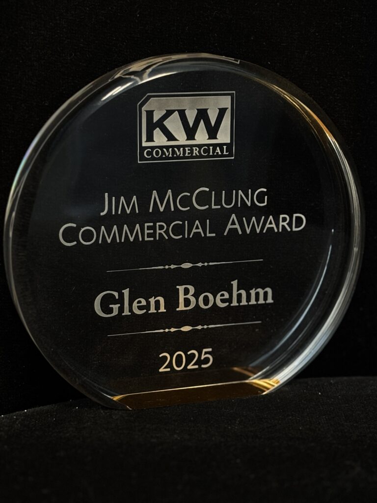 Jim McClung Commercial Award 2025 KW Commercial recognition plaque