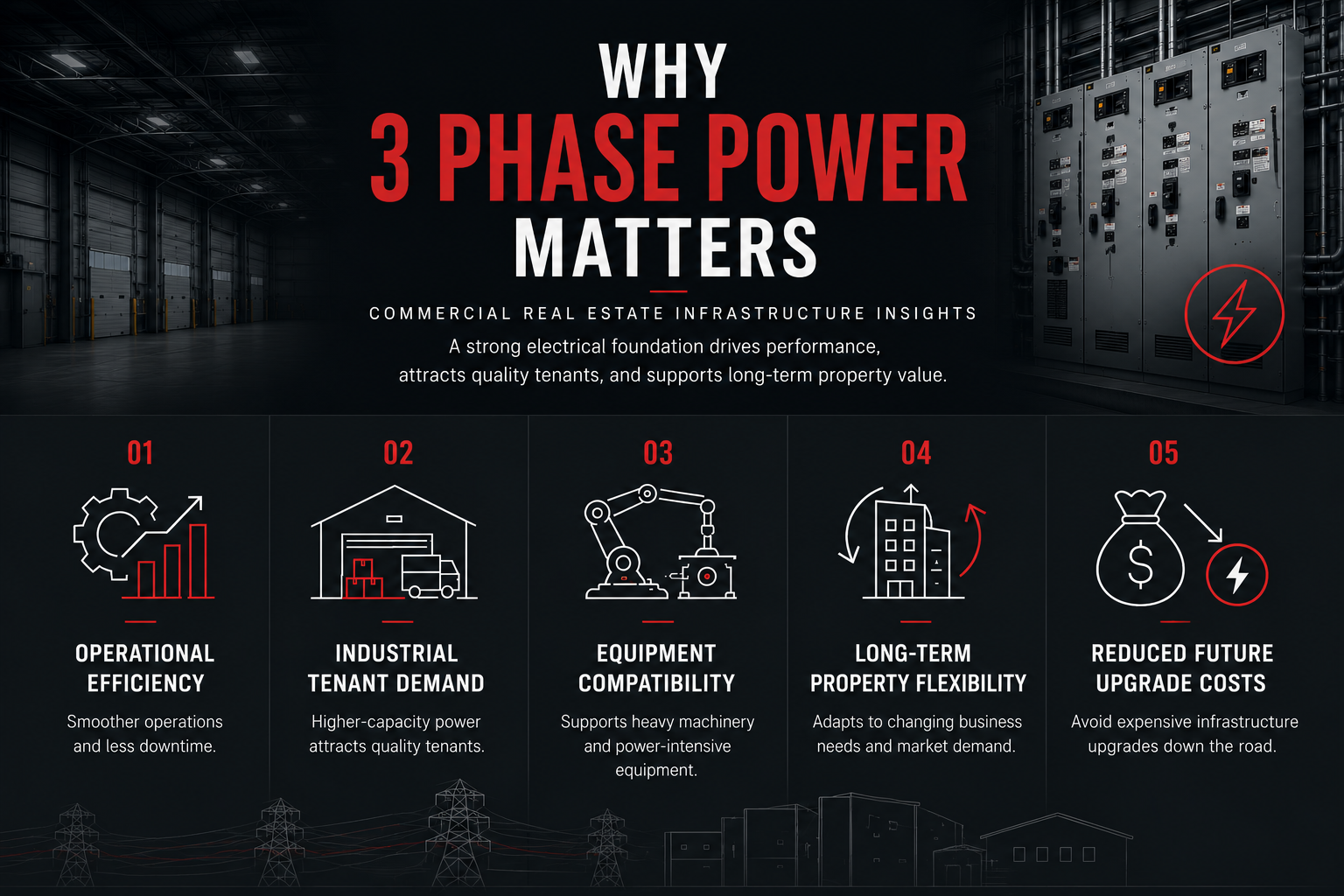 3 phase power benefits for Texas commercial real estate