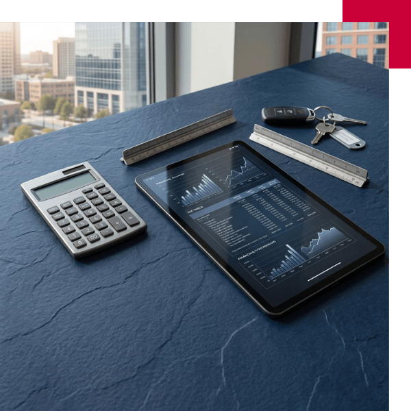 calculator and tablet