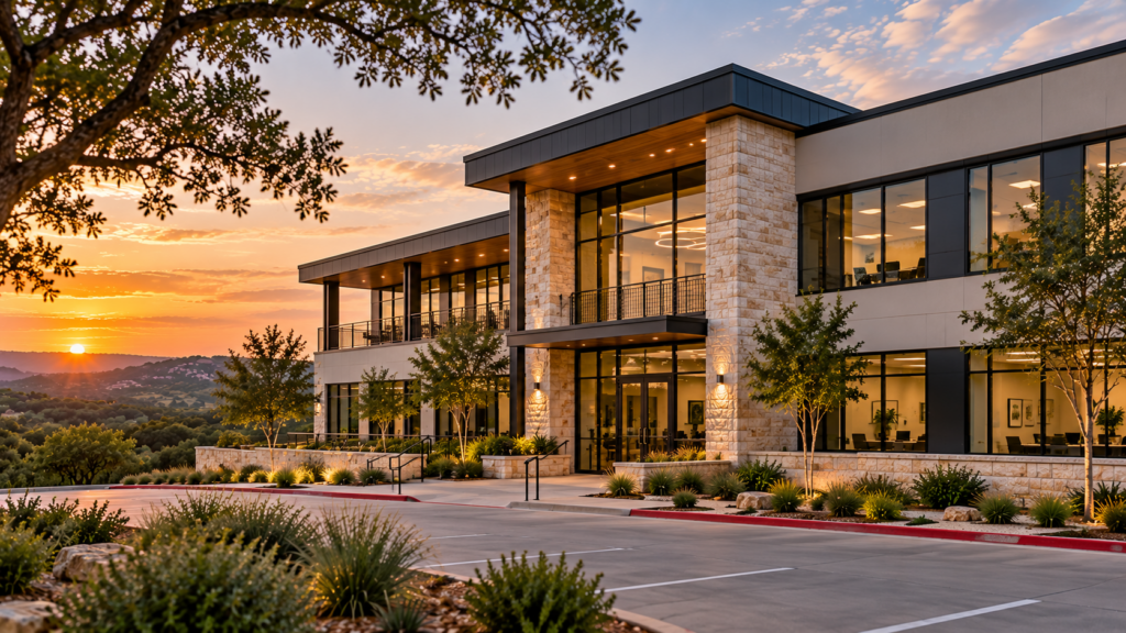 Golden Hour Hill Country Office